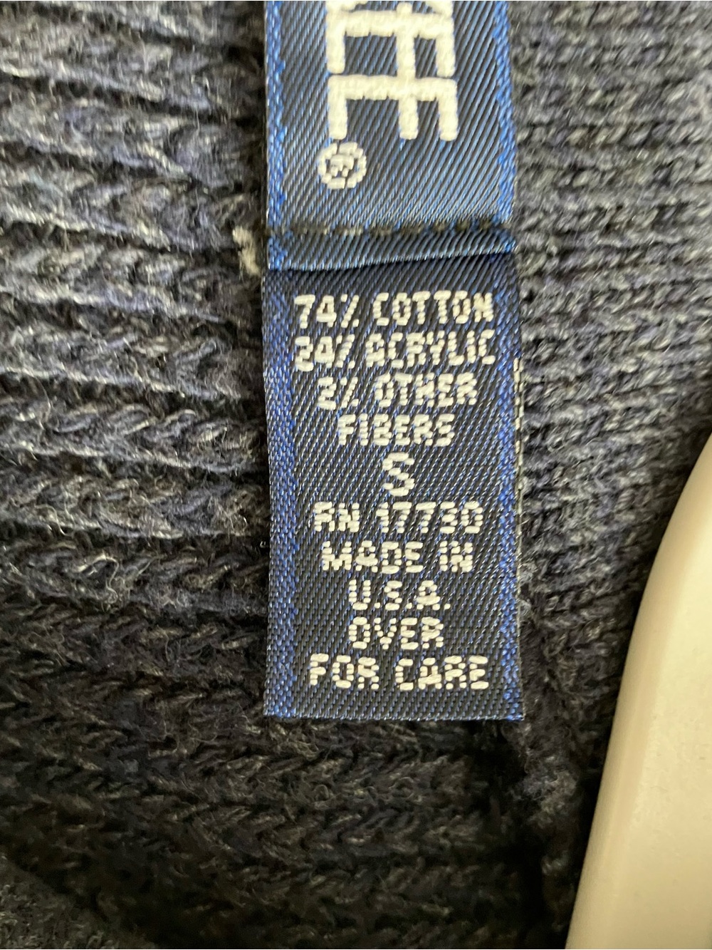 Vintage Cherokee Men’s Small Navy Blue Henley Knit Sweater Made in USA - Picture 5 of 6